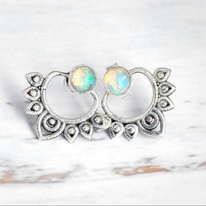 Any 2/$20! Opalescent Studs w/Silver Filigreed Jacket Back Earrings